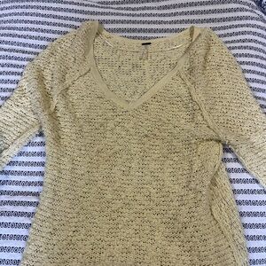 Free People Cream Off-the-Shoulder Sweater